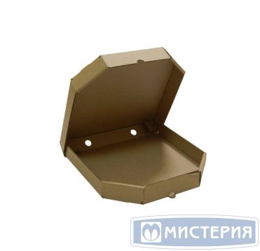 Коробка для пиццы, 350х350х40мм, бурый, 3-х сл картон, скошенные углы