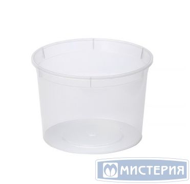 Контейнер для пресервов/мёда, 500мл, круглый, d 112мм, h 75мм, "ведро", полупрозрачный, ПП