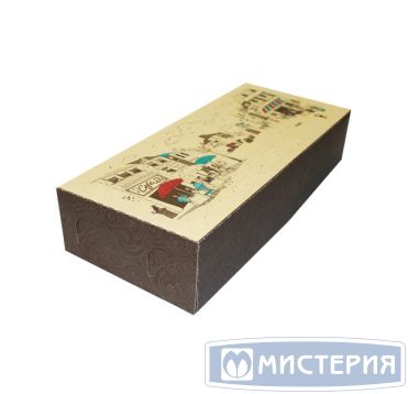 Коробка для кондит. изделий [крышка] 275х120х60 мм, диз. "Рандеву", без окна, разноцв., карт., 200 шт/кор 200 шт/упак РОССИЯ