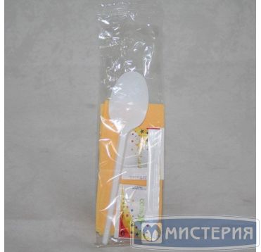 Комплект столовых приборов [лож.ст. 2 шт+ вил. 4 шт+ нож 4 шт: Кристалл 180 мм, бел., ПС+ салф. 2 шт+ з/ч. 2 шт] 100 шт/упак 100 шт/кор РОССИЯ