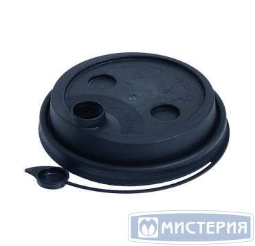 Крышка для стакана d90 мм с пробивным слотом и заглушкой, черн., ПП, 50 шт/упак 1 000 шт/кор РОССИЯ СП090Ч