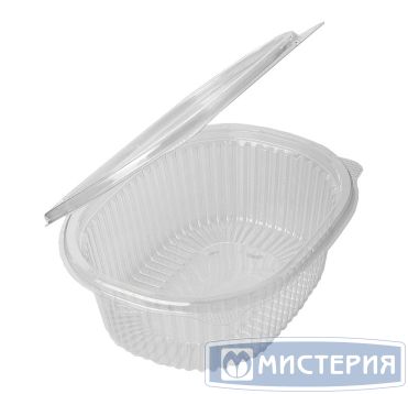 Контейнер 500 мл 1-секц., овал 159х130х56 мм, неразъем.крышка, прозр., ОПС, 360 шт/кор "Комус" 360 шт/упак РОССИЯ РКС-500/1 (Т)