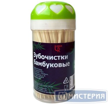 Зубочистки 65 мм в стакане, бамбук, 160 шт/упак 240 упак/кор КИТАЙ 440-203