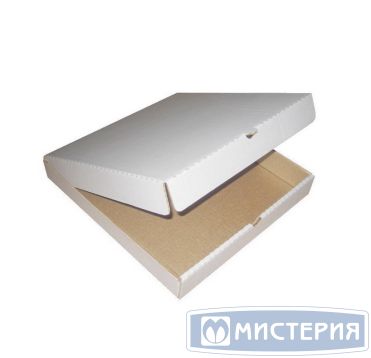 Коробка для пиццы, 420х420х40мм, белая, микрогофрокартон Е-21