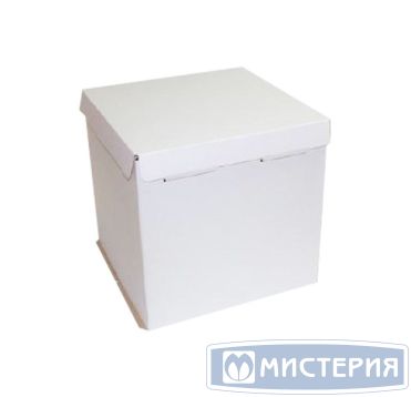 Коробка для торта 320х320х350 мм Эконом, без окна, крышка в компл., без руч., бел., карт., 10 шт/кор "Forgenika" EB-350 10 шт/упак РОССИЯ EB 350 (320х320) белый