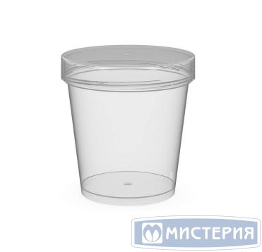 Контейнер 600 мл 1-секц. d106хh111 мм, без крышки, прозр., ПП, 240 шт/кор "Перинт" 240 шт/упак РОССИЯ ШАРМ 600/106