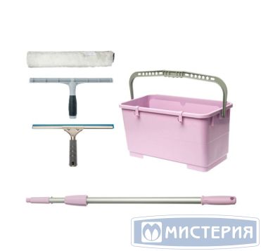 Набор для мытья окон Expert [шубка, держатель для шубки фикс., сгон 350 мм, штанга 2,5 м, ведро 22 л] "HQ Profiline" 1 шт/кор КИТАЙ 74811