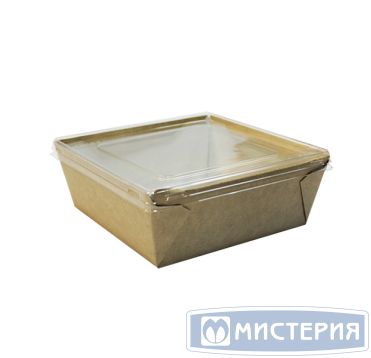 Коробка DoEco 165х165х65мм ECO OpSalad 1200, (Салатник), коричневая
