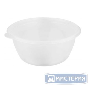 Контейнер 500 мл 1-секц. d144хh59 мм, без крышки, прозр., ПП, 50 шт/упак "ПолиЭр" 300 шт/кор РОССИЯ К-144-500проз.