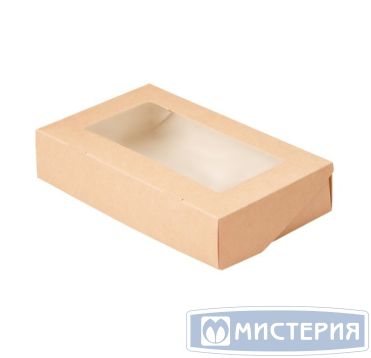 Контейнер 500 мл, 170х70х40 мм, с окном, неразъем.крышка, крафт-бел., карт., 25 шт/упак "OSQ" Eco TaBox Pro 500 шт/кор РОССИЯ ECO TABOX PRO 500/500К