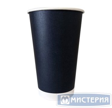Стакан бумажный 450 мл 1 сл., d90 мм, черн., карт., 50 шт/упак 1 000 шт/кор РОССИЯ 01-145003-050/1000/15