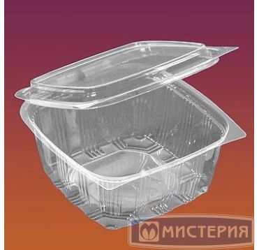 Контейнер 500 мл 1-секц., овал 159х130х56 мм, неразъем.крышка, прозр., ОПС, 360 шт/кор "Комус" 360 шт/упак РОССИЯ РКС-500/1 (Т)