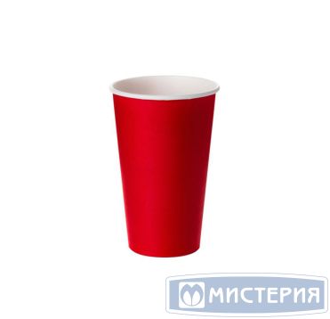 Стакан для холодного и горячего, 0.4/0.518л, дизайн рисуем мелом, красный, картон