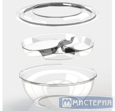 Менажница 100[50+30+20] мл 3-секц. d203хh85 мм, прозр., ОПС, 400 шт/кор "Kado-Prim" 400 шт/упак РОССИЯ КД-107 менажница