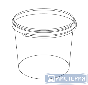 Ведро пищевое 5600 мл, d222хh193 мм, с ручкой, крышка в компл., прозр., ПП, 30 шт/упак 30 шт/кор РОССИЯ 1582ПКП