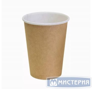 Стакан для холодных и горячих напитков, 0.35л, двухслойный, крафт, картон