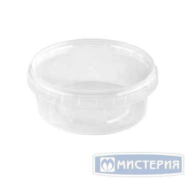 Контейнер для пресервов 385 мл, d122хh47 мм, форма "Банка", контр. замок, крышка в компл., прозр., ПП, 225 шт/кор "Aerosnab" 225 шт/упак РОССИЯ 1214КП