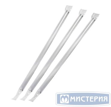 Трубочки для коктейлей 210 мм, d5 мм, прозр., пласт. прямые в инд. упаковке, 50 шт/упак 50 упак/кор РОССИЯ 117049