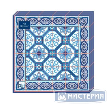 Салфетки 330х330 мм 3-сл., диз. "Азулежу 4", разноцв., бум., 20 шт/упак "Bouquet" 12 упак/кор РОССИЯ 37769